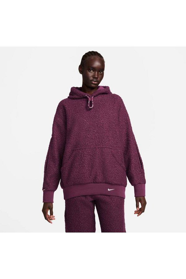 Nike Nsw Collection Sherpa Hoodie Purple Women s Sweatshirt Trendyol