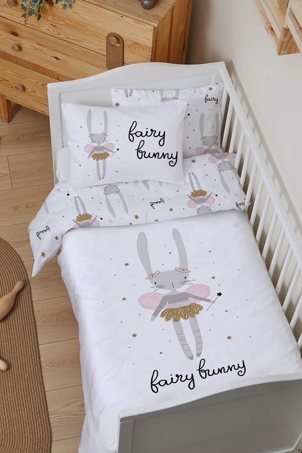 Tu ba Ku u Organic Baby Bedding Set 100X150 For Baby Series Long Eared Rabbit Fairy Trendyol