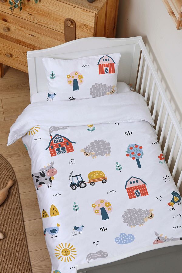 Tu ba Ku u Organic Baby Bedding Set 100X150 Iconic Series Farm Animals Trendyol