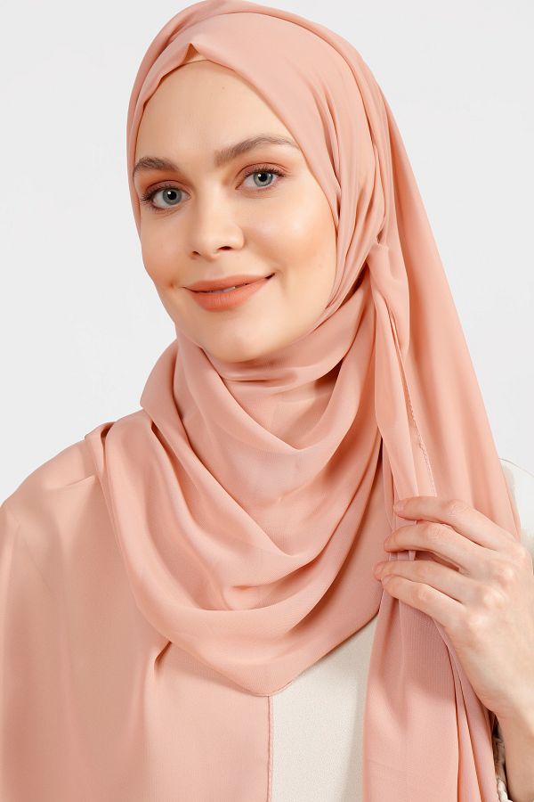 Differenza-Nude Crepe Chiffon Shawl 1