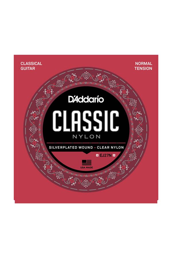 Daddario-Ej27n Classic Guitar String Set - 4/4 Silverplated Wound, C D'addario, Nylon Material, Student Model 1