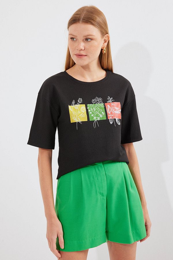 Bigdart-913 Printed Orme Basic Tisort Black 1