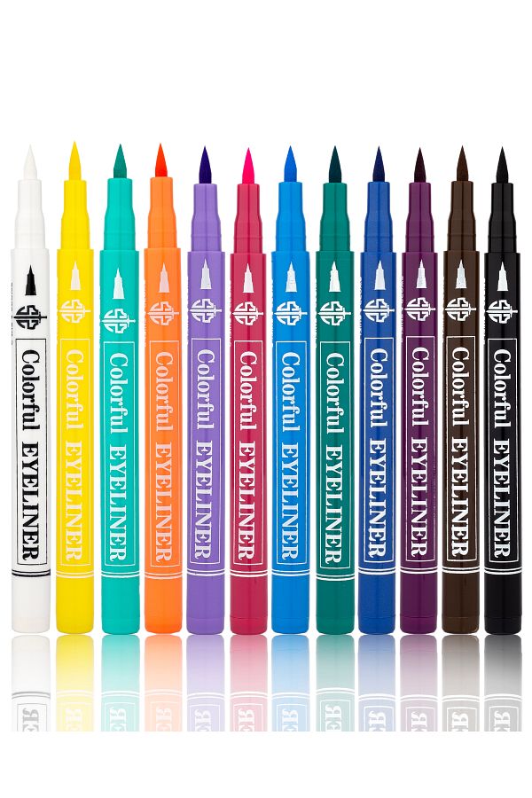 Sword & Shield-12 Colored Eyeliner Pen - Colorful Design Outside 1