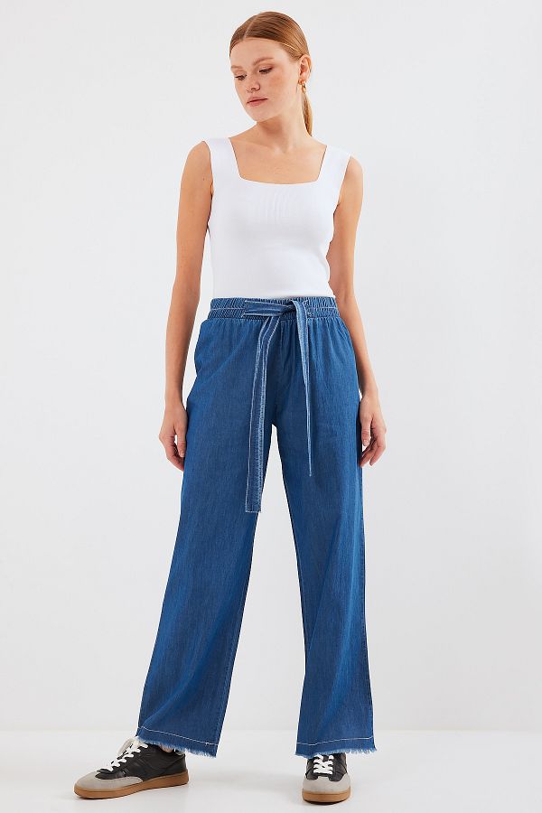Bigdart-6469 Pantaloni de blugi cu picioare late - Albastru închis 1