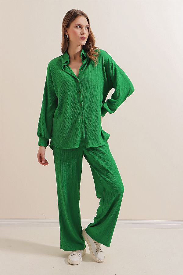 Bigdart-Green Knitted 5858 Double Set 1