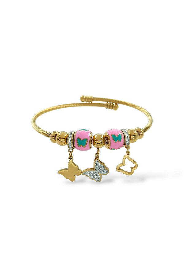 Çlk Accessories-سوار أصفاد على شكل فراشة ملون من الفولاذ الساحر 1