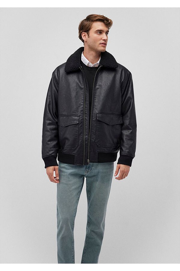 Blue pleather jacket clearance