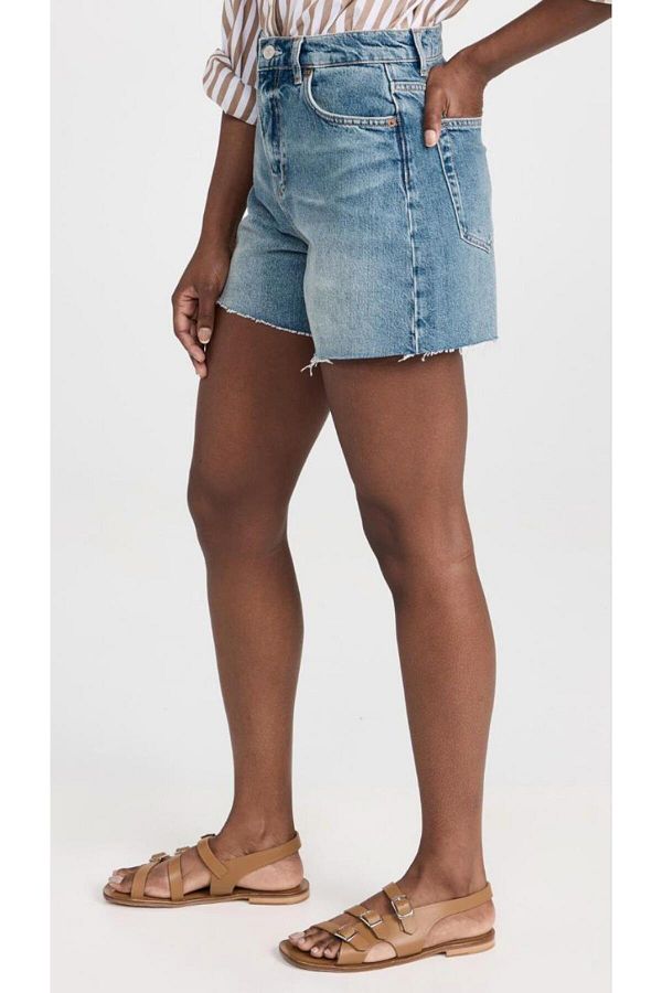 Yuksektopuklarboutique High Waist Reformation Denim Shorts Trendyol
