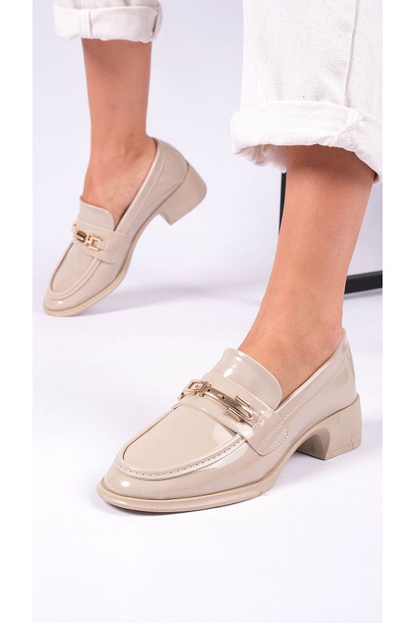 romex Cream Colored Buckle Gold Women s Shoes Comfortable and Stylish Design 36 40 Trendyol