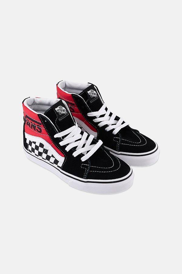 Vans Kids Boy Sk8 Hi Lace Up Shoes Black Red Combo Trendyol