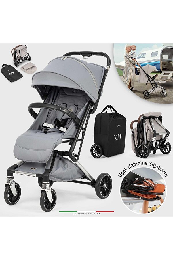 Elele Vita Premium Kabin Tipi Bebek Arabası Silver Gri