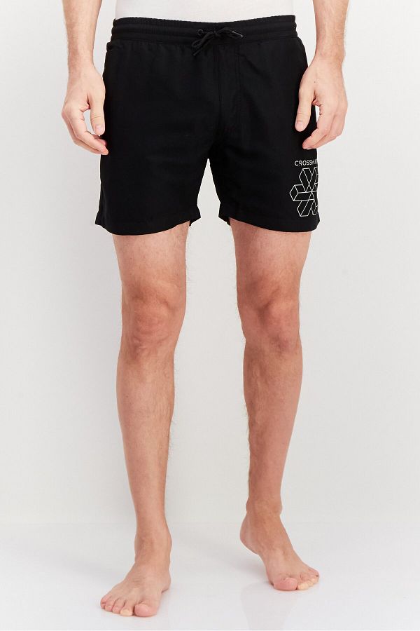 Crosshatch Men Brand Logo Board Shorts Swimwear Black Trendyol