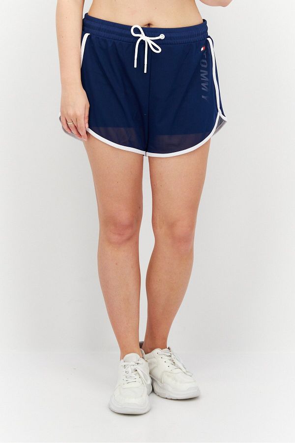 Tommy Hilfiger Sport Women Sportswear Fit Overlay Running Shorts Blue Trendyol
