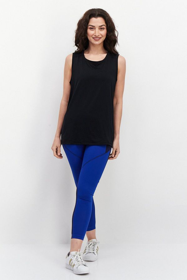 Karen Scott Women Round Neck Sleeveless Plain Tank Top Black Trendyol