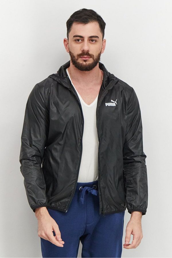 Puma Men Hooded Packable Windbreaker Jacket Black Trendyol