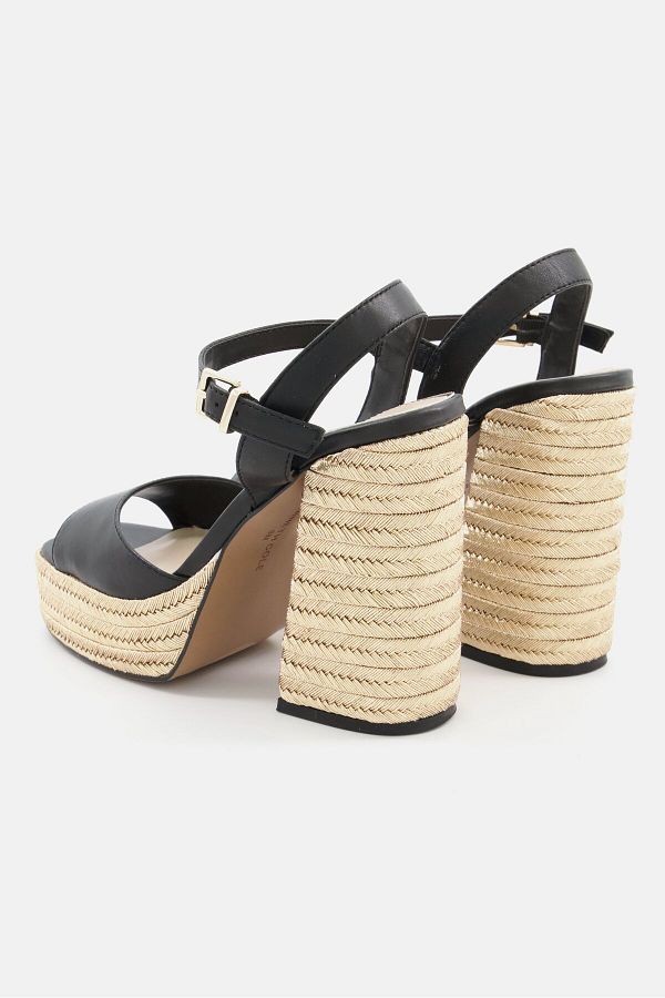 Kenneth Cole Women Medium Dexter Adjustable Sandals Black Gold Trendyol