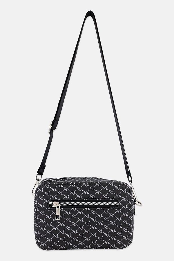 XOXO Women Cross Body Brand Logo Bag 13 H x 19 L 8 W cm Black Silver Trendyol