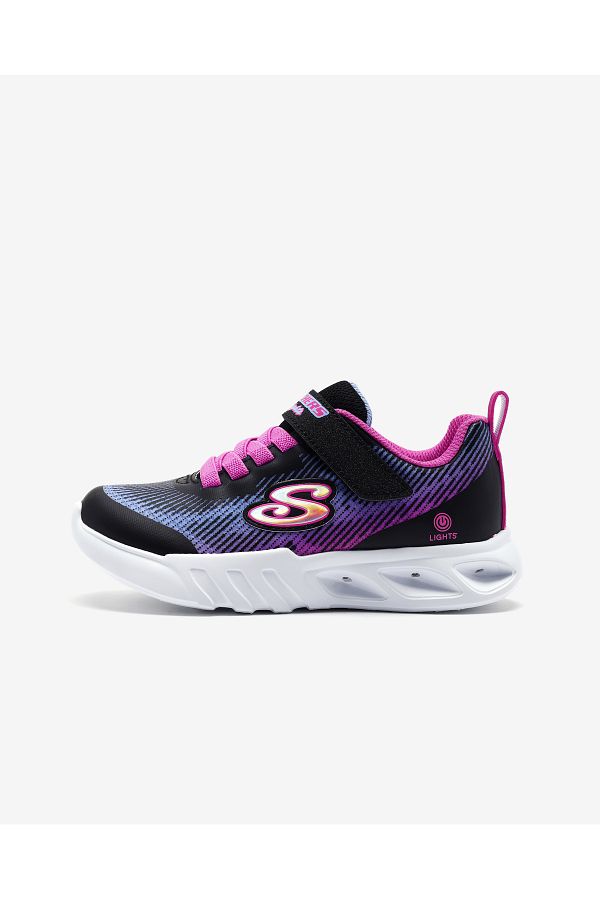 SKECHERS-حذاء رياضي مطبوع ومضيء للبنات من سكيتشرز مزود بقفل لاصق - FLICKER FLASH 1