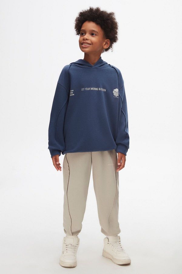 HAUSEkids 8 14 Years Old Blossom Cool Boy s Tracksuit Set Indigo Trendyol