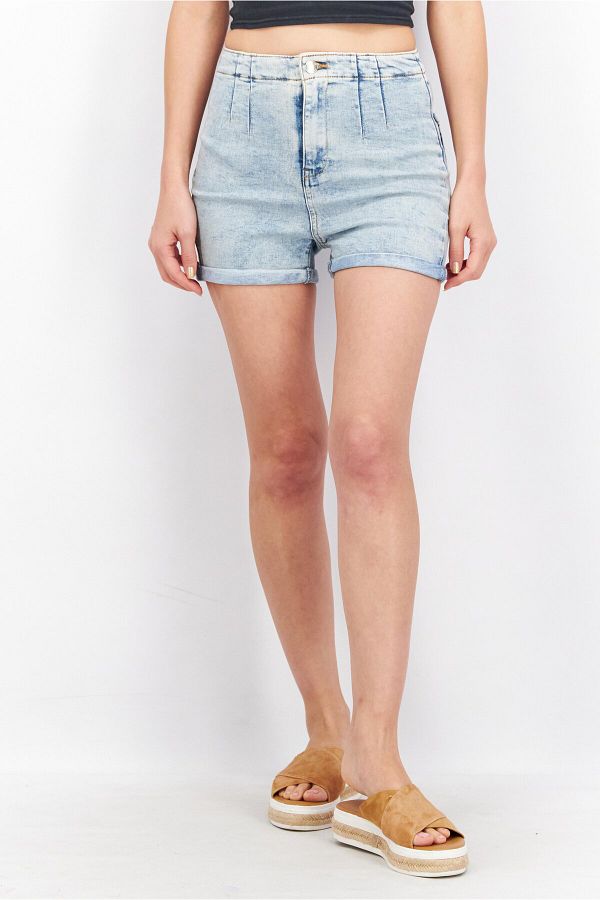 Don t Call Me Jennyfer Women Washed Denim Short Blue Wash Trendyol