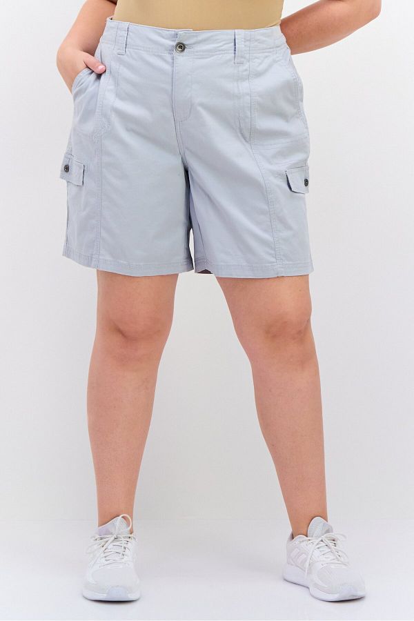 Style Co Women Plus Size Solid Cargo Short Grey Trendyol