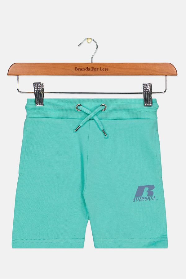 Russell Athletic Kid Boys Brand Logo Basic Shorts Turquoise Trendyol
