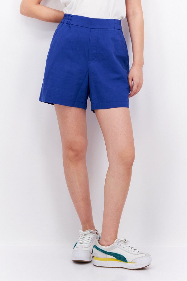 Esprit Women Solid Chino Short Blue Trendyol