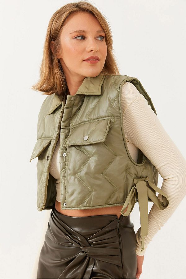 Bianco Lucci-Női steppelt Crop mellény 60251835 1