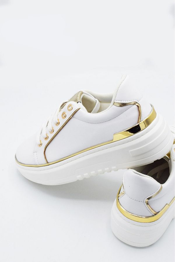 Sneakers with gold detail sales