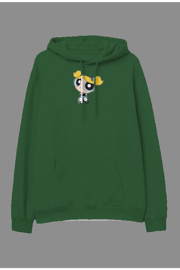 zip moda Powerpuff Girls Bubbles Unisex Hooded Sweatshirt Design Printed Hoodie Trendyol