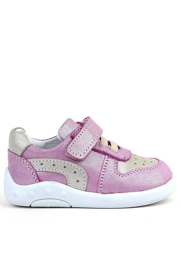 Rakerplus-Genuine Leather Anatomical Pink Glitter Baby Sports Shoes 1