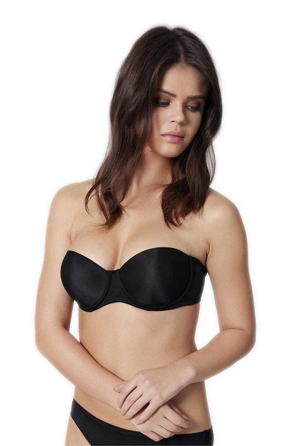 Orkide-Sutien transparent pentru femei, negru, fără bretele, fără bretele 1