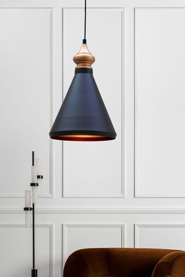 Bamyum-Black Metal Lamp - Single Pendant Chandelier, Kitchen, Living Room, Cafe, Office Desktop Lighting 1