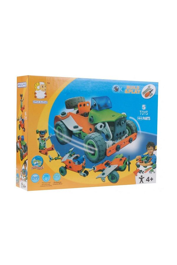 YANG YUANG-Build Play 161 Pieces Flexible Toy That Can Be Made with 5 Models 1
