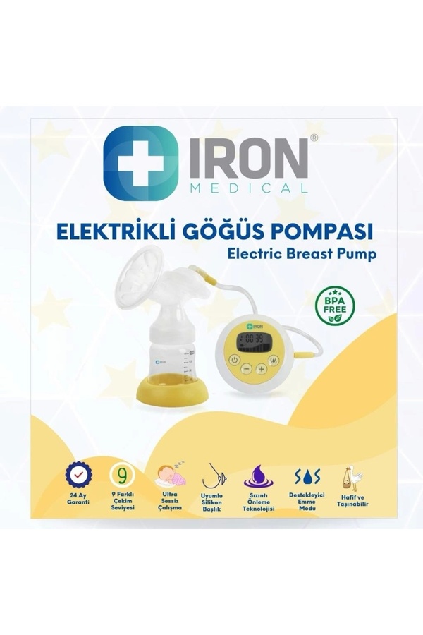 Iron - Göğüs Süt Pompası Elektrikli Kapaklı