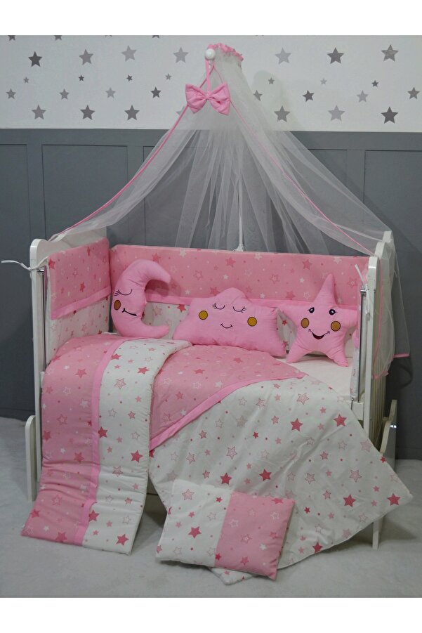 FISTIK BEBE 60x120 12 Parça Cibinlikli Bebek Uyku Seti