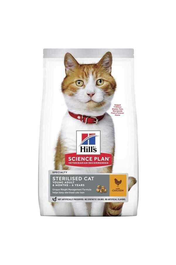 Hill's-Young Adult Sterilised Tavuklu Kısır Kedi Maması 3 Kg 1