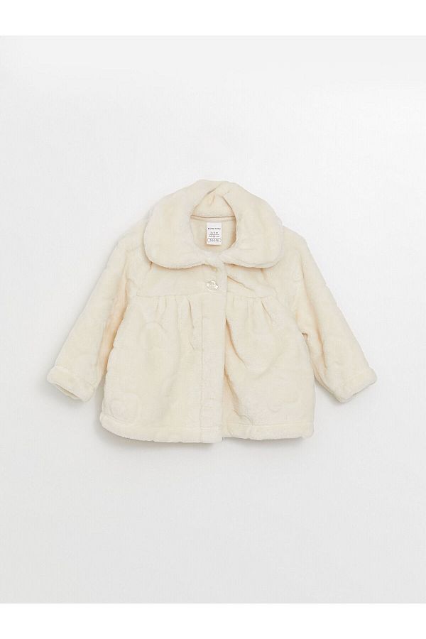 LC Waikiki-Lcwk Long Sleeve Baby Girl Plush Coat 1