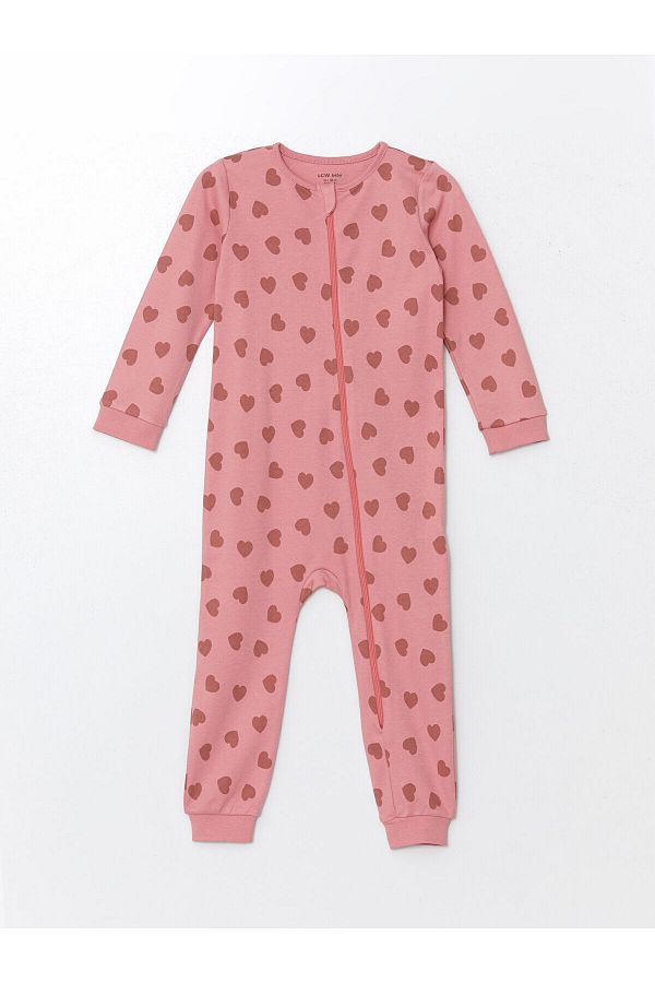 LC Waikiki Lcw Crew Neck Printed Baby Girl Jumpsuit 2 Pieces Trendyol