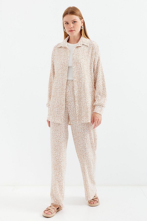 Bigdart-Y.Beige 5858 Knitted Double Set 1