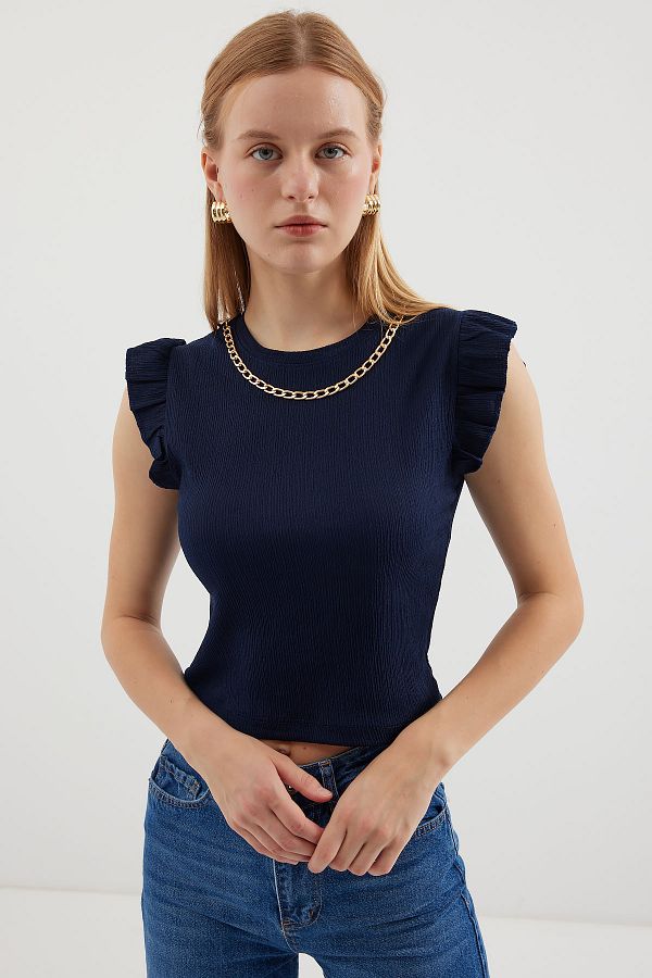 Bigdart-0430 Μοντέλο Πλεκτή Μπλούζα - Navy Blue 1
