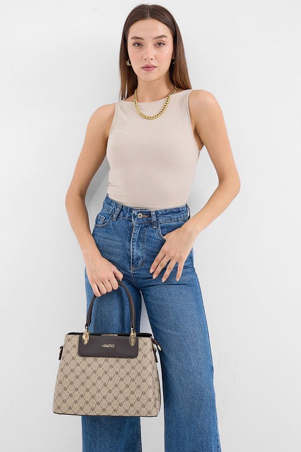 Bigdart-Armine 010176 Beige Printed Bag 1