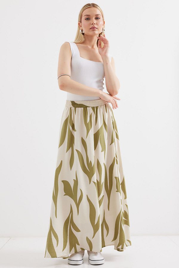 Bigdart-Çağla - 8028 Patterned Long Skirt 1