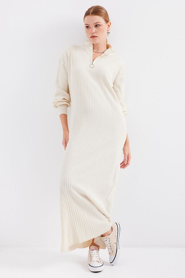 Bigdart-15839 Boydan Strickkleid - Creme 1