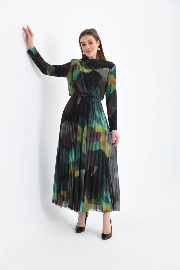 FTZ WOMEN-Rochie de damă din tul Lycra verde 30417 1