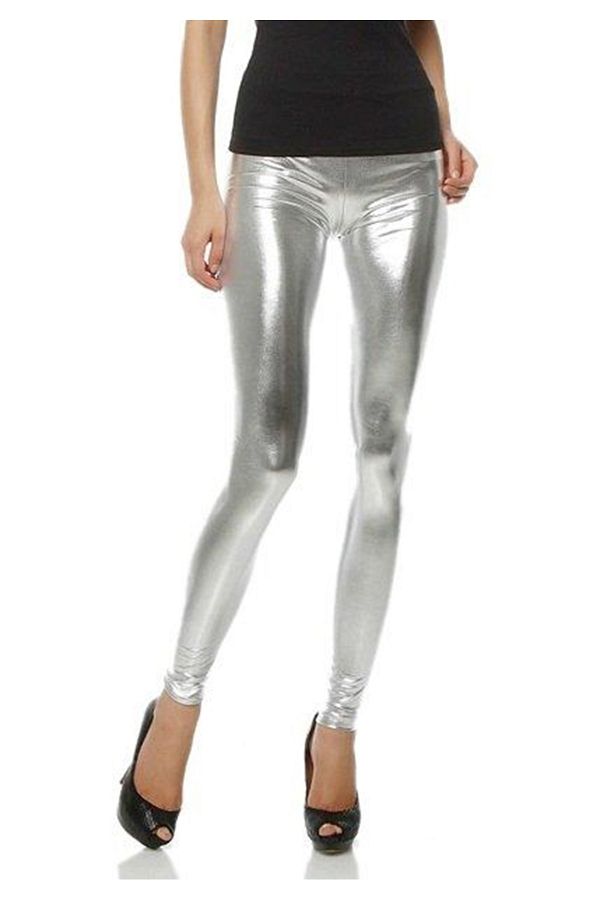 Serap Koç-Shiny Silver Tights - Lycra Design 1