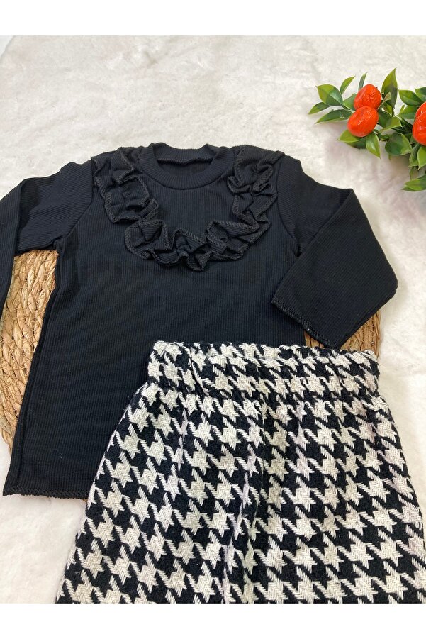ESES BEBE BEBEK SİYAH KAZAYAĞI ETEK-BLUZ SETİ TAKIMI