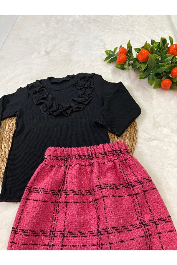 ESES BEBE Bebek Si?yah Kazayaği Etek Bluz Seti? Takimi