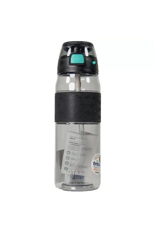 Shotay-Tritan Flat Black 800ml with Transparent Lid and Strip 1
