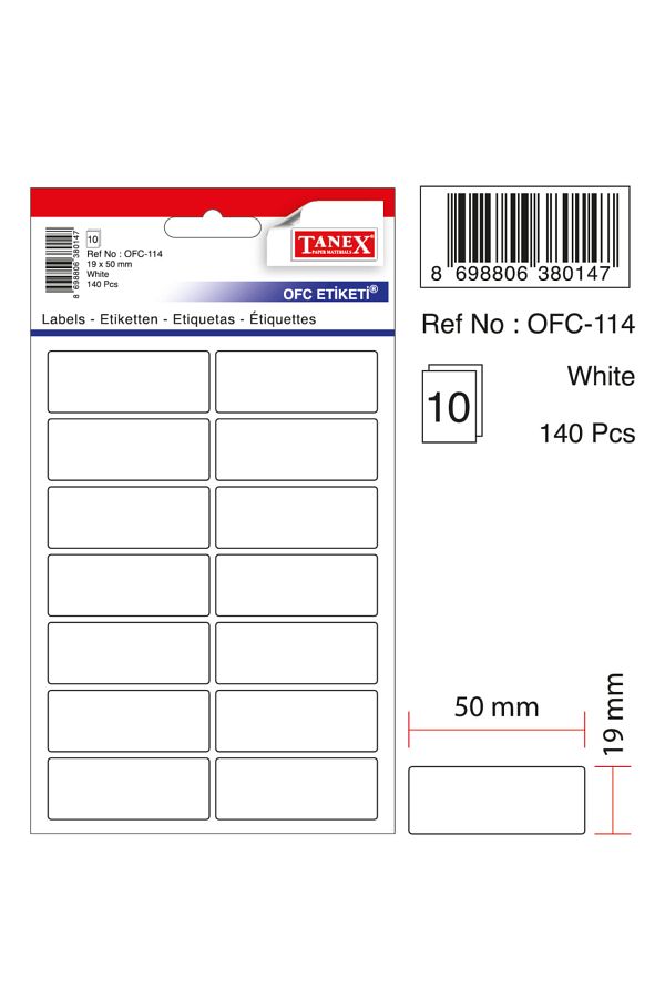 Tanex-Ofc-114 White Office Label 1